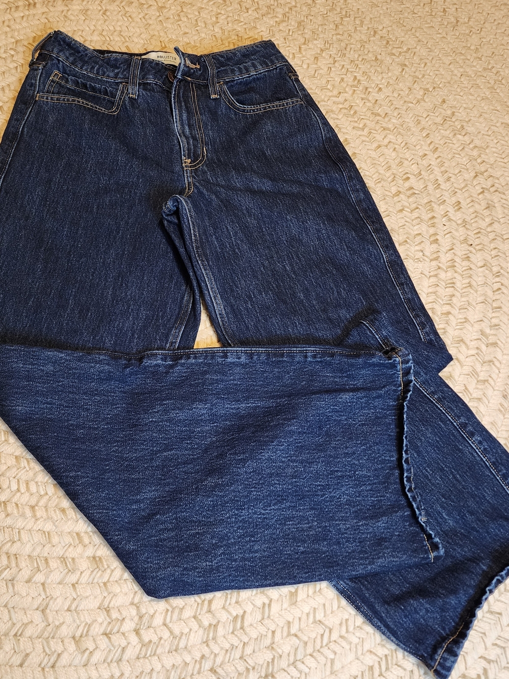 Hollister High Rise Baggy 2R 26 Dark Blue Wide Leg Jeans